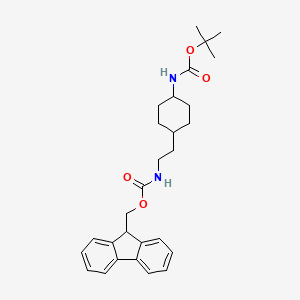B1291762 tert-Butyl trans-4-[2-(9H-fluoren-9-ylmethoxy-carbonylamino)ethyl]cyclohexylcarbamate CAS No. 1212342-32-9
