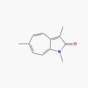 molecular formula C12H13NO B12917669 Cyclohepta[b]pyrrol-2(1H)-one, 1,3,6-trimethyl- CAS No. 104422-26-6