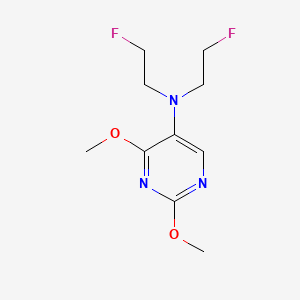 molecular formula C10H15F2N3O2 B12917703 N,N-Bis(2-fluoroethyl)-2,4-dimethoxypyrimidin-5-amine CAS No. 62756-89-2