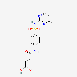 molecular formula C16H18N4O5S B12917733 4-((4-(((4,6-Dimethyl-2-pyrimidinyl)amino)sulphonyl)phenyl)amino)-4-oxobutyric acid CAS No. 85828-79-1
