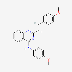 molecular formula C24H21N3O2 B12917735 N-(4-Methoxyphenyl)-2-[2-(4-methoxyphenyl)vinyl]-4-quinazolinamine CAS No. 69019-03-0