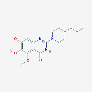 molecular formula C19H27N3O4 B12918028 5,6,7-Trimethoxy-2-(4-propylpiperidin-1-yl)quinazolin-4(1H)-one CAS No. 828256-96-8
