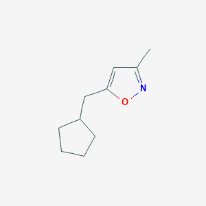 molecular formula C10H15NO B12918043 5-(Cyclopentylmethyl)-3-methyl-1,2-oxazole CAS No. 921588-52-5