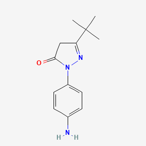 molecular formula C13H17N3O B12918253 2-(4-Aminophenyl)-5-tert-butyl-2,4-dihydro-3H-pyrazol-3-one CAS No. 88351-65-9
