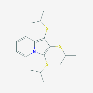 molecular formula C17H25NS3 B12918515 1,2,3-Tris(isopropylthio)indolizine CAS No. 139259-99-7
