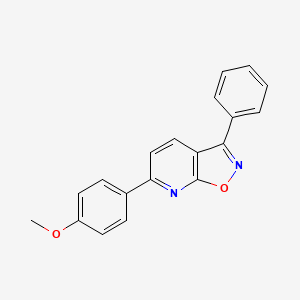 molecular formula C19H14N2O2 B12918554 Isoxazolo[5,4-b]pyridine, 6-(4-methoxyphenyl)-3-phenyl- CAS No. 62096-70-2