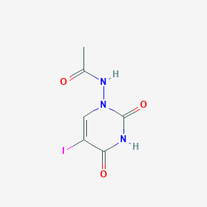 molecular formula C6H6IN3O3 B12918886 Acetamide, N-(3,4-dihydro-5-iodo-2,4-dioxo-1(2H)-pyrimidinyl)- CAS No. 138481-93-3