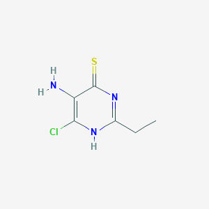 molecular formula C6H8ClN3S B12918968 5-Amino-6-chloro-2-ethylpyrimidine-4(1H)-thione CAS No. 61457-04-3