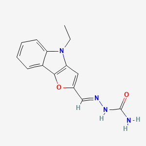 molecular formula C14H14N4O2 B12919035 2-((4-Ethyl-4H-furo[3,2-b]indol-2-yl)methylene)hydrazinecarboxamide 