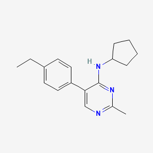 molecular formula C18H23N3 B12919057 N-cyclopentyl-5-(4-ethylphenyl)-2-methylpyrimidin-4-amine CAS No. 917895-71-7