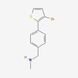 molecular formula C12H12BrNS B1291930 1-[4-(3-bromothiophen-2-yl)phenyl]-N-methylmethanamine CAS No. 937796-02-6