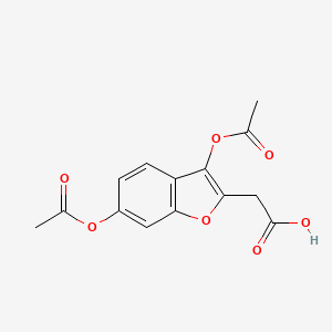 molecular formula C14H12O7 B12919359 3,6-Dihydroxy-2-benzofuranacetic acid diacetate CAS No. 60722-25-0