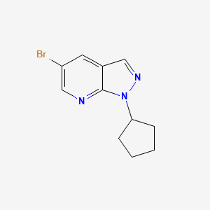 molecular formula C11H12BrN3 B1291943 5-bromo-1-cyclopentyl-1H-pyrazolo[3,4-b]pyridine 