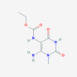 molecular formula C8H12N4O4 B12919746 Ethyl (6-amino-1-methyl-2,4-dioxo-1,2,3,4-tetrahydropyrimidin-5-yl)carbamate CAS No. 55441-55-9