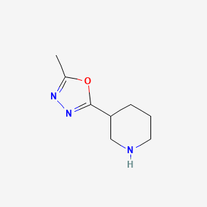 molecular formula C8H13N3O B1291975 3-(5-Methyl-1,3,4-oxadiazol-2-yl)piperidine CAS No. 954228-68-3