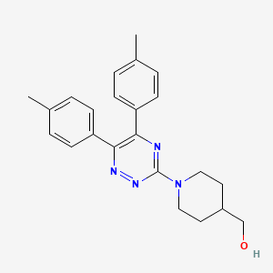 molecular formula C23H26N4O B12919795 {1-[5,6-Bis(4-methylphenyl)-1,2,4-triazin-3-yl]piperidin-4-yl}methanol CAS No. 88300-46-3