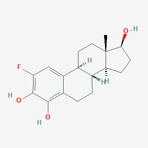 molecular formula C18H23FO3 B129198 (8R,9S,13S,14S,17S)-2-fluoro-13-methyl-6,7,8,9,11,12,14,15,16,17-decahydrocyclopenta[a]phenanthrene-3,4,17-triol CAS No. 148044-31-9