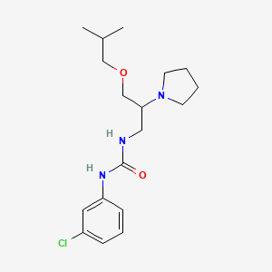 molecular formula C18H28ClN3O2 B12919828 N-(3-Chlorophenyl)-N'-(3-(2-methylpropoxy)-2-(1-pyrrolinyl)propyl)urea CAS No. 86398-88-1