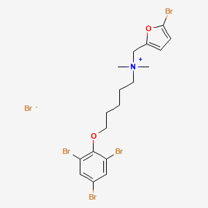 molecular formula C18H22Br5NO2 B12919888 Ammonium, (5-bromo-2-furfuryl)dimethyl(5-(2,4,6-tribromophenoxy)pentyl)-, bromide CAS No. 60724-04-1