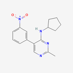 molecular formula C16H18N4O2 B12919903 n-Cyclopentyl-2-methyl-5-(3-nitrophenyl)pyrimidin-4-amine CAS No. 917896-05-0