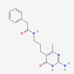 molecular formula C16H20N4O2 B12919929 N-[3-(2-Amino-6-methyl-4-oxo-1,4-dihydropyrimidin-5-yl)propyl]-2-phenylacetamide CAS No. 2954-17-8