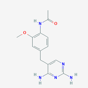 molecular formula C14H17N5O2 B12920075 N-(4-((2,4-Diaminopyrimidin-5-yl)methyl)-2-methoxyphenyl)acetamide CAS No. 89445-93-2
