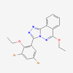 molecular formula C19H16Br2N4O2 B12920101 1,2,4-Triazolo(3,4-a)phthalazine, 3-(3,5-dibromo-2-ethoxyphenyl)-6-ethoxy- CAS No. 87540-53-2