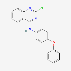 molecular formula C20H14ClN3O B12920109 2-Chloro-N-(4-phenoxyphenyl)quinazolin-4-amine CAS No. 827031-01-6