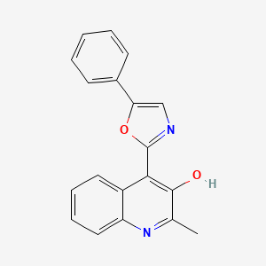 molecular formula C19H14N2O2 B12920191 2-Methyl-4-(5-phenyl-1,3-oxazol-2(3H)-ylidene)quinolin-3(4H)-one CAS No. 112008-63-6