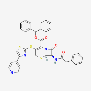 molecular formula C36H28N4O4S3 B1292027 Diphenylmethyl (6R,7R)-8-oxo-7-((phenylacetyl)amino)-3-((4-(pyridin-4-yl)-1,3-thiazol-2-yl)thio)-5-thia-1-azabicyclo(4.2.0)oct-2-ene-2-carboxylate CAS No. 400827-68-1