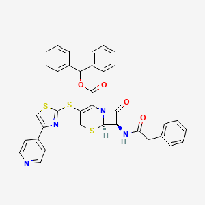 5-Thia-1-azabicyclo[4.2.0]oct-2-ene-2-carboxylic acid, 8-oxo-7-[(2-phenylacetyl)amino]-3-[[4-(4-pyridinyl)-2-thiazolyl]thio]-, diphenylmethyl ester, (6R,7R)-