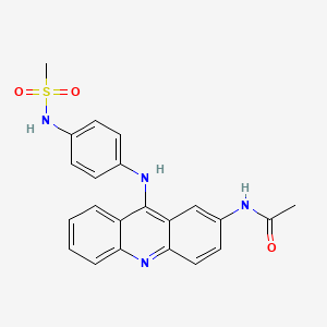 molecular formula C22H20N4O3S B12920272 N-(9-{4-[(Methanesulfonyl)amino]anilino}acridin-2-yl)acetamide CAS No. 61462-74-6