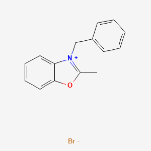 molecular formula C15H14BrNO B12920315 Benzoxazolium, 2-methyl-3-(phenylmethyl)-, bromide CAS No. 63815-92-9