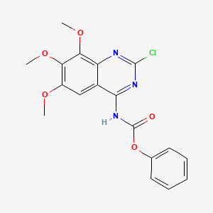 molecular formula C18H16ClN3O5 B12920416 Phenyl (2-chloro-6,7,8-trimethoxyquinazolin-4-yl)carbamate CAS No. 65962-96-1