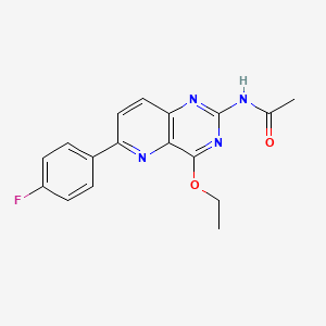 molecular formula C17H15FN4O2 B12920435 N-(4-Ethoxy-6-(4-fluorophenyl)pyrido[3,2-d]pyrimidin-2-yl)acetamide CAS No. 917760-02-2