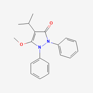 molecular formula C19H20N2O2 B12920566 3-Pyrazolin-5-one, 1,2-diphenyl-4-isopropyl-3-methoxy- CAS No. 52213-76-0