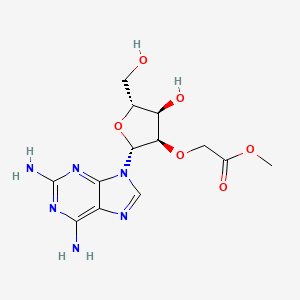 molecular formula C13H18N6O6 B12920582 methyl 2-[(2R,3R,4R,5R)-2-(2,6-diaminopurin-9-yl)-4-hydroxy-5-(hydroxymethyl)oxolan-3-yl]oxyacetate 