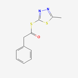molecular formula C11H10N2OS2 B12920597 S-(5-Methyl-1,3,4-thiadiazol-2-yl) phenylethanethioate CAS No. 79825-42-6