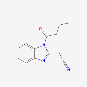 molecular formula C13H13N3O B12920625 (1-Butanoyl-1H-benzimidazol-2-yl)acetonitrile CAS No. 88482-12-6