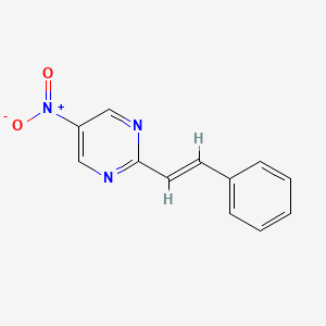 molecular formula C12H9N3O2 B12920637 Pyrimidine, 5-nitro-2-styryl- CAS No. 54246-65-0