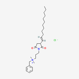 molecular formula C28H45ClN2O2 B12921067 N-Benzyl-3-(3-(dodec-1-en-1-yl)-2,5-dioxopyrrolidin-1-yl)-N,N-dimethylpropan-1-aminium chloride 