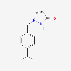 molecular formula C13H16N2O B12921116 1-{[4-(Propan-2-yl)phenyl]methyl}-1,2-dihydro-3H-pyrazol-3-one CAS No. 53409-43-1
