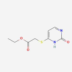 molecular formula C8H10N2O3S B12921442 Ethyl ((2-hydroxy-4-pyrimidinyl)thio)acetate CAS No. 74195-57-6