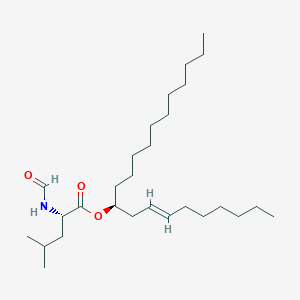molecular formula C28H53NO3 B129216 N-Formyl-L-leucine [S-(E)]-1-(2-Nonenyl)dodecyl Ester CAS No. 130676-63-0