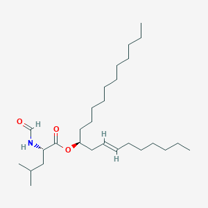 molecular formula C28H53NO3 B129216 (7E,10S)-Henicos-7-en-10-yl N-formyl-L-leucinate CAS No. 130676-63-0