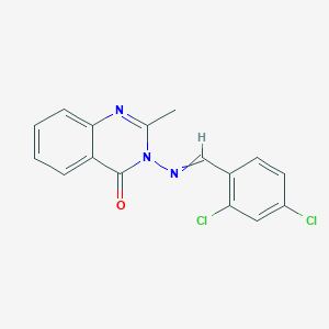 molecular formula C16H11Cl2N3O B12921806 3-((2,4-Dichlorobenzylidene)amino)-2-methylquinazolin-4(3H)-one CAS No. 41332-39-2