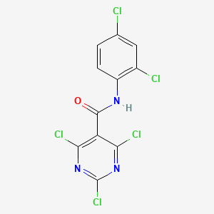 molecular formula C11H4Cl5N3O B12921883 2,4,6-Trichloro-N-(2,4-dichlorophenyl)pyrimidine-5-carboxamide CAS No. 87847-96-9
