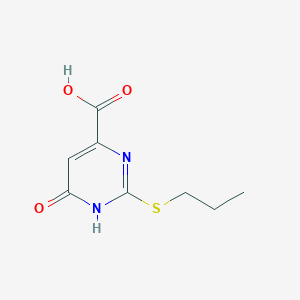 molecular formula C8H10N2O3S B12922086 6-Oxo-2-(propylthio)-1,6-dihydropyrimidine-4-carboxylic acid CAS No. 16490-25-8