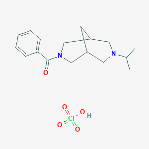molecular formula C17H25ClN2O5 B129221 perchloric acid;phenyl-(7-propan-2-yl-3,7-diazabicyclo[3.3.1]nonan-3-yl)methanone CAS No. 142106-99-8