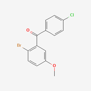 molecular formula C14H10BrClO2 B1292212 2-Bromo-4'-chloro-5-methoxybenzophenone CAS No. 746651-89-8